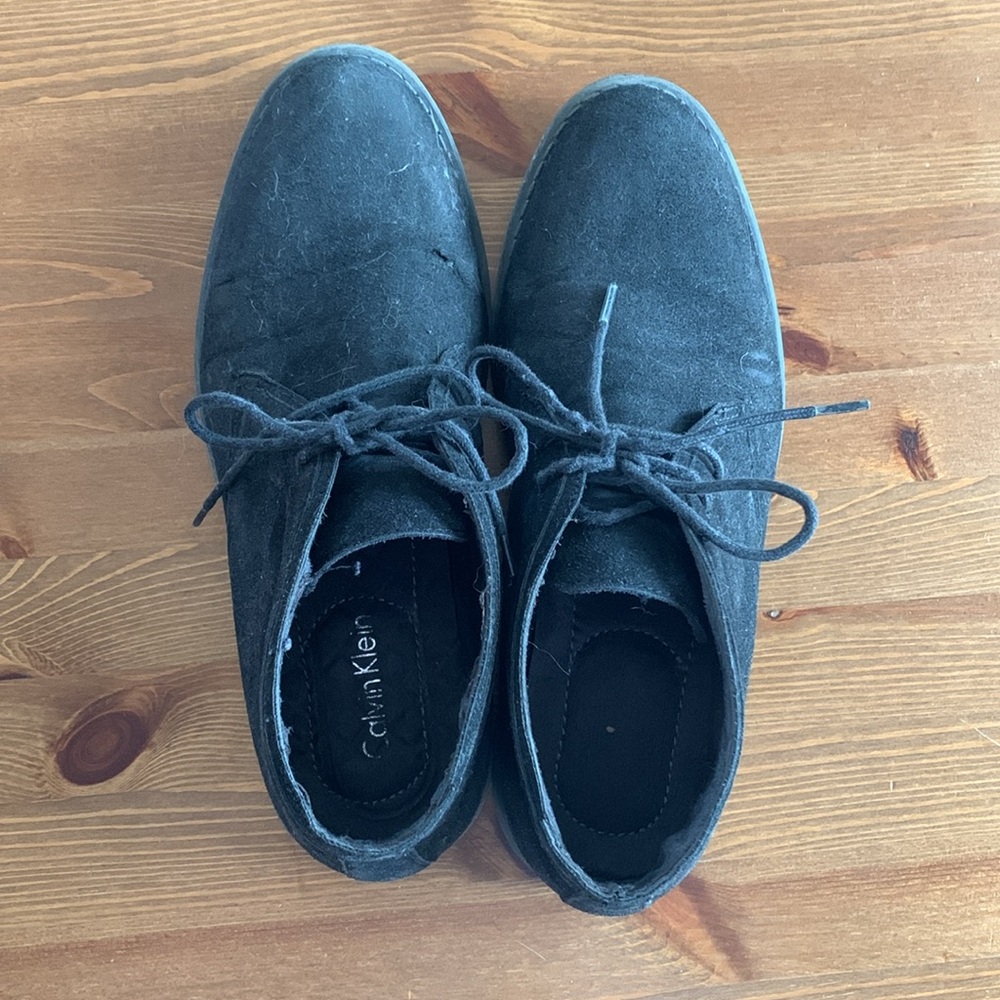 Calvin Klein Flynn Black Chukka Boots Suede Lace-Up